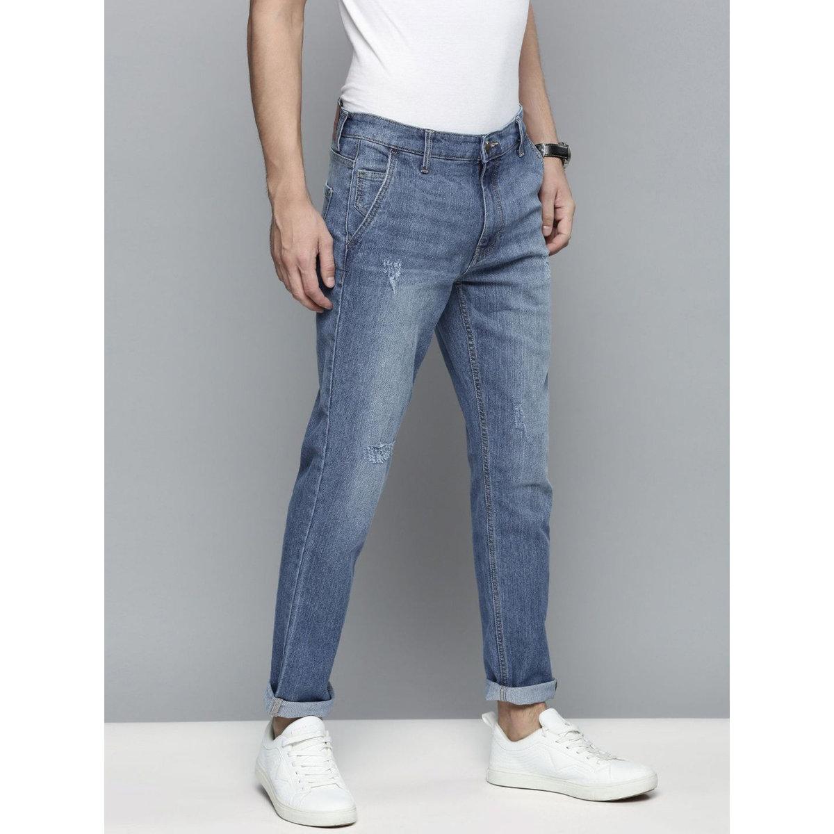 The Indian Garage Co Men Medium Blue Mid Rise Slim Fit Jeans-men-clothing-bottoms-jeans-image-2