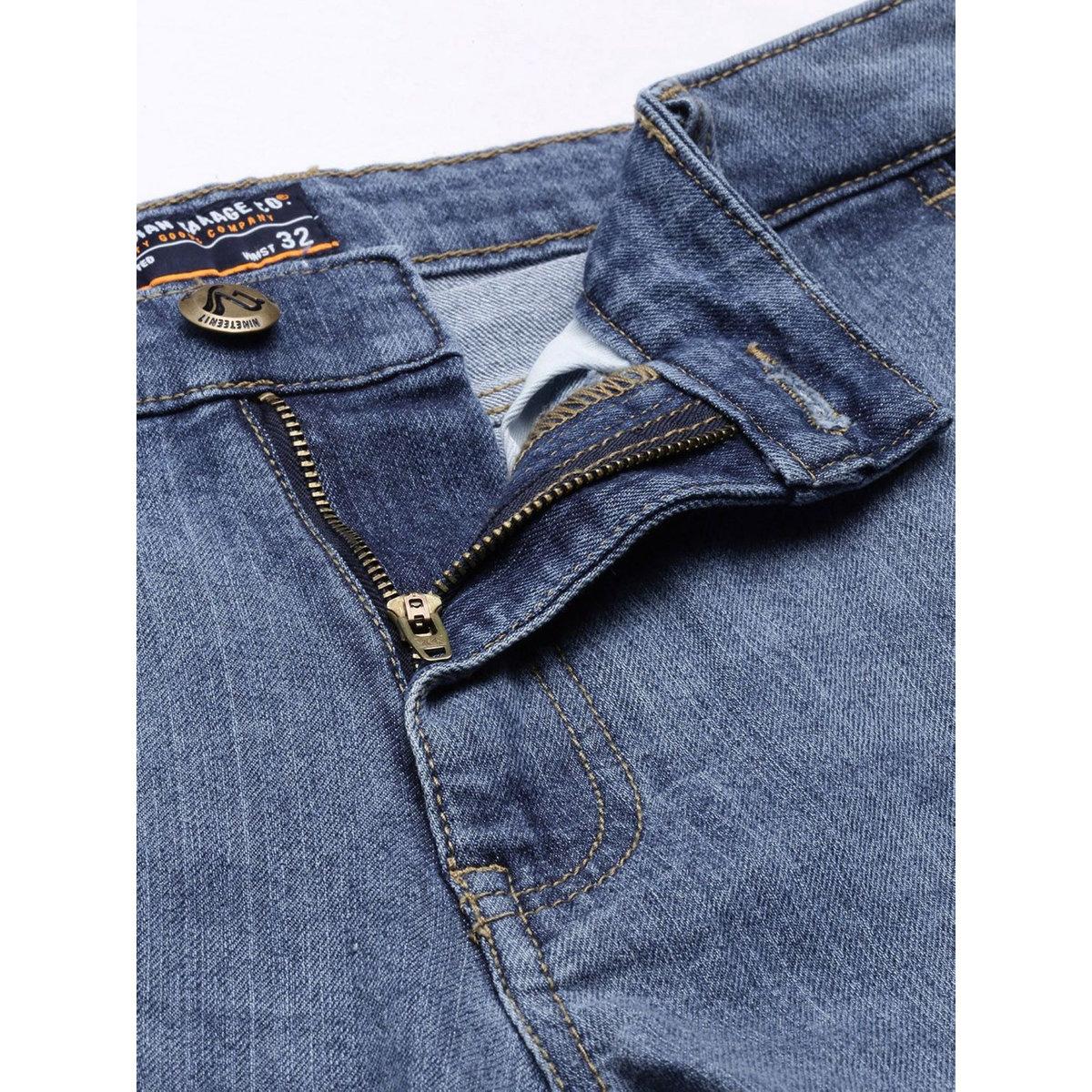 The Indian Garage Co Men Medium Blue Mid Rise Slim Fit Jeans-men-clothing-bottoms-jeans-image-3
