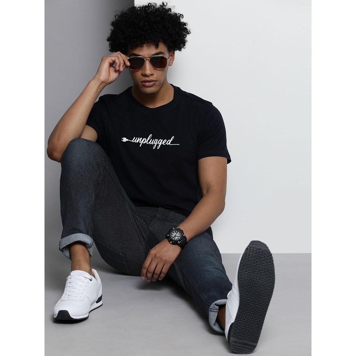 The Indian Garage Co Men Dark Blue Mid Rise Slim Fit Solid Jeans-men-clothing-bottoms-jeans-image-5