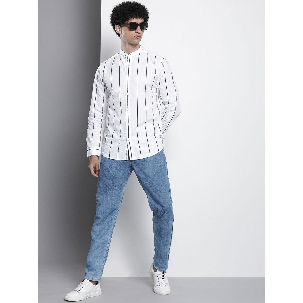 The Indian Garage Co Men Blue Mid Rise Dad Fit Solid Jeans-men-clothing-bottoms-jeans-image-4