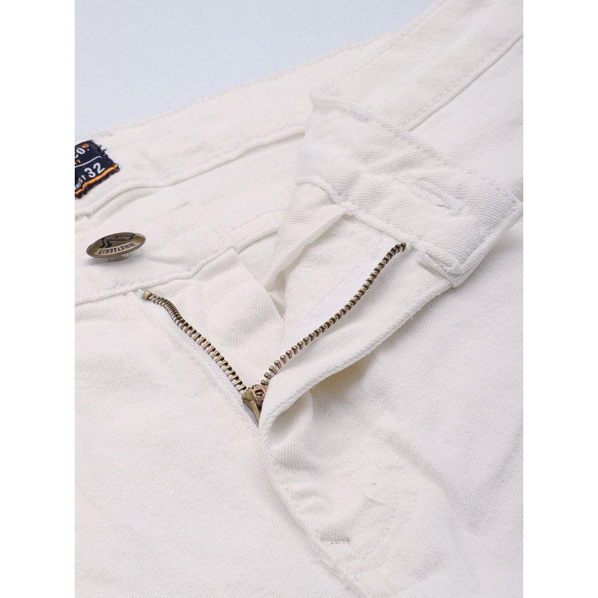 The Indian Garage Co Men Off White Mid Rise Carrot Fit Solid Jeans-men-clothing-bottoms-jeans-image-3