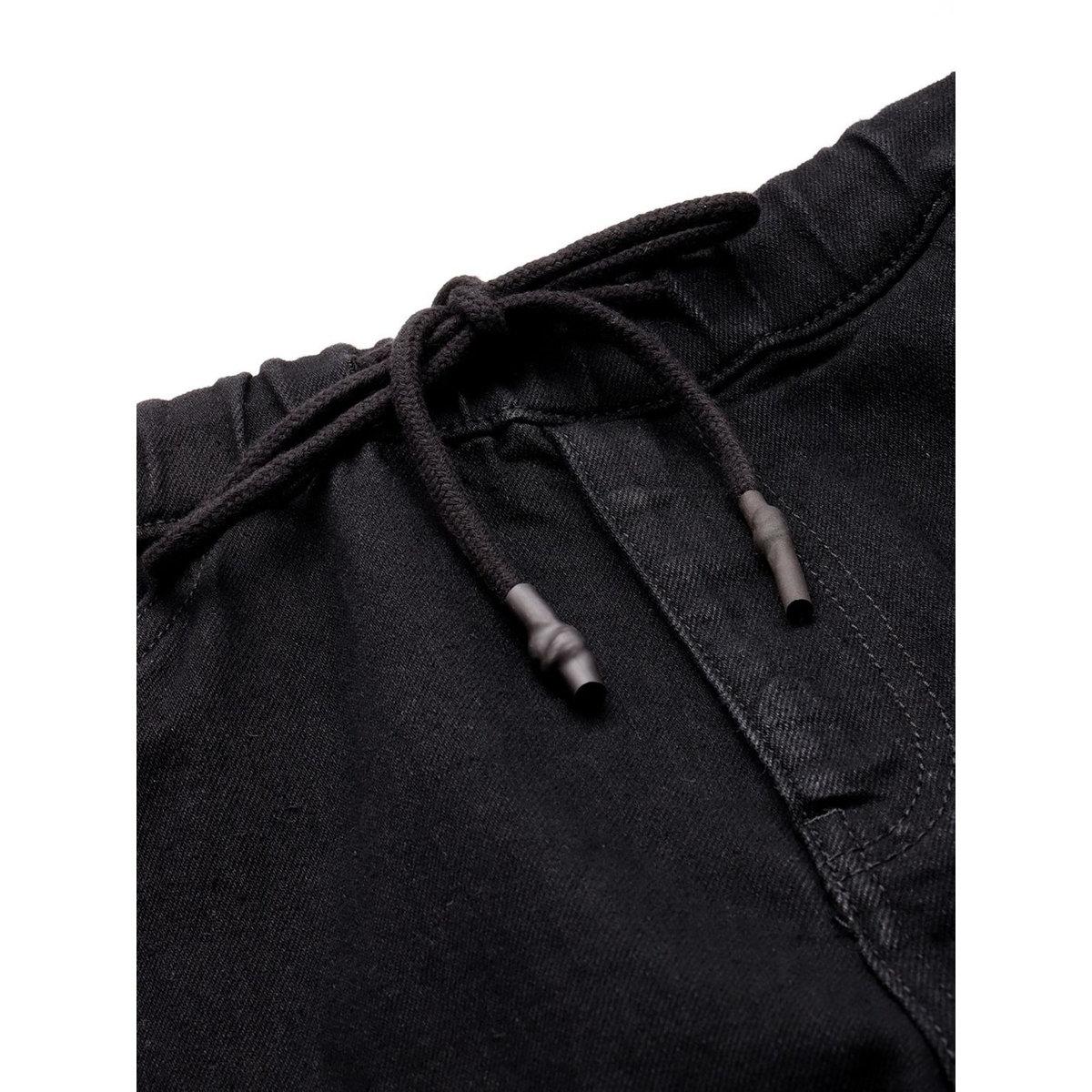 The Indian Garage Co Men Black Mid Rise Slim Fit Cuffed Jeans-men-clothing-bottoms-jeans-image-3