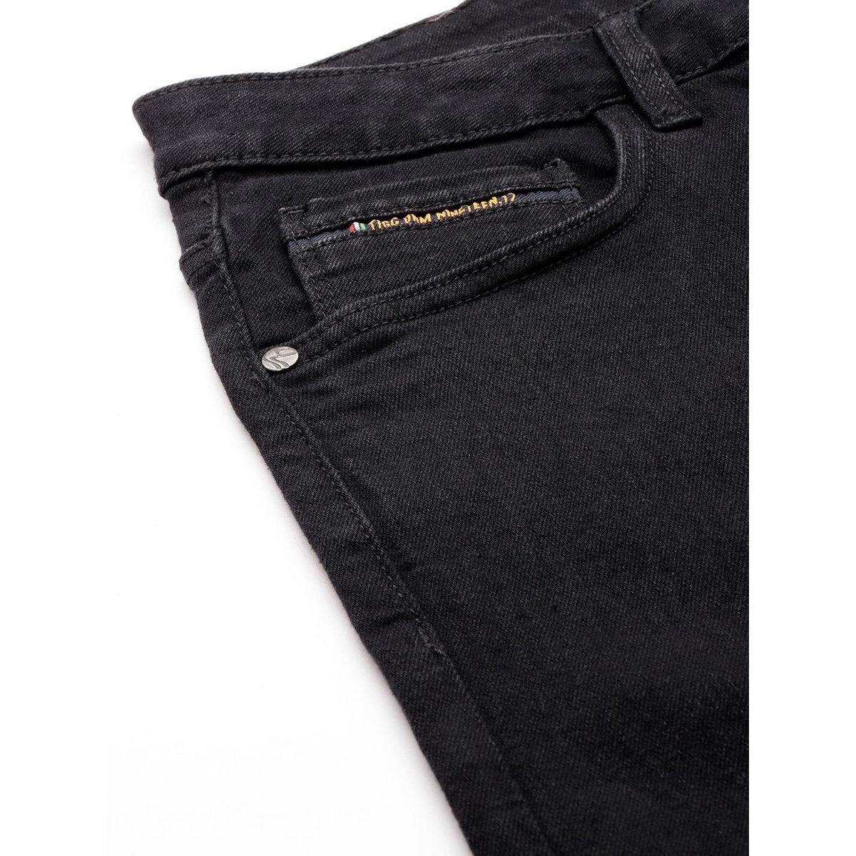 The Indian Garage Co Men Black Mid Rise Slim Fit Cuffed Jeans-men-clothing-bottoms-jeans-image-5