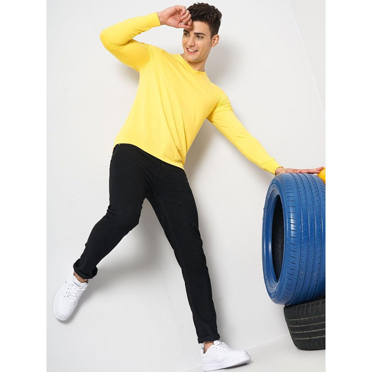 The Indian Garage Co X Styli Men Black Mid Rise Slim Fit Solid Jeans-men-clothing-bottoms-jeans-image-4