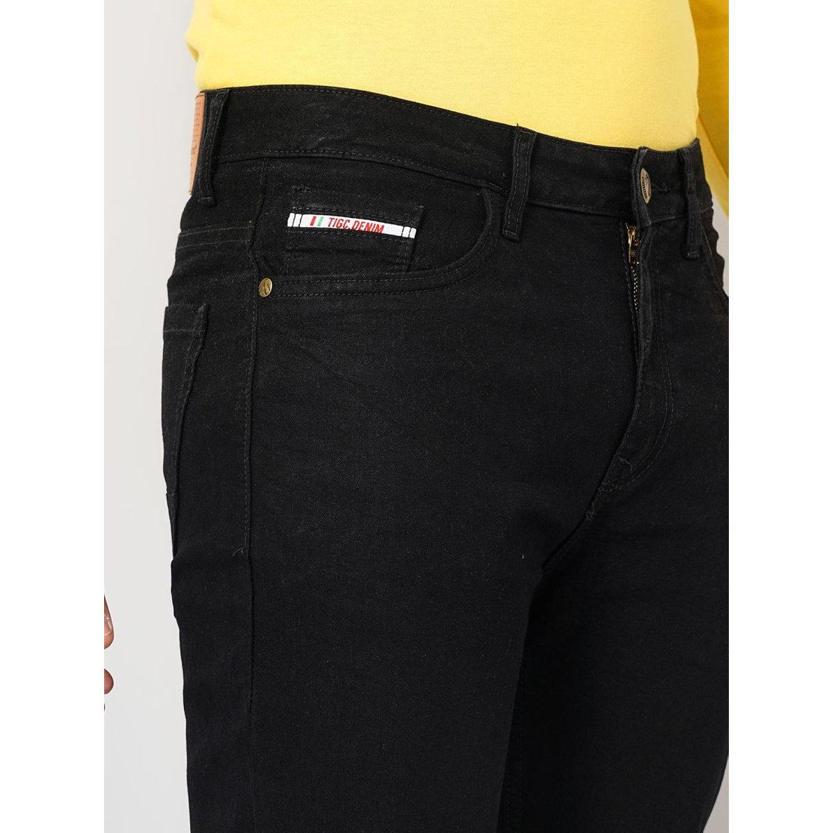 The Indian Garage Co X Styli Men Black Mid Rise Slim Fit Solid Jeans-men-clothing-bottoms-jeans-image-6