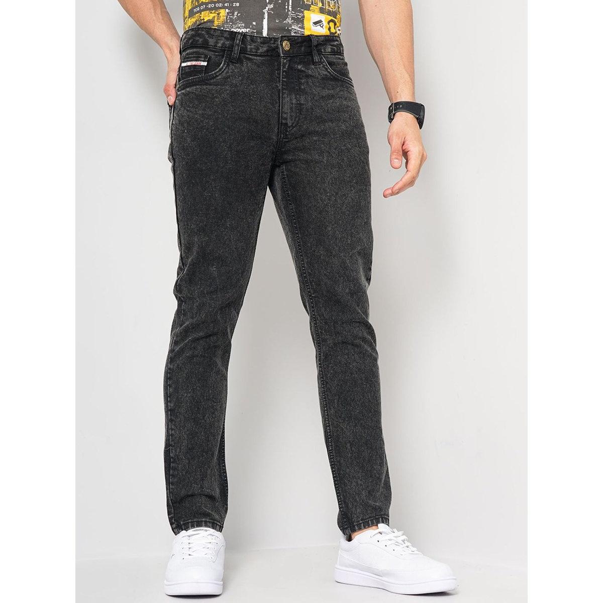 The Indian Garage Co Men Black Mid Rise Slim Fit Solid Jeans-men-clothing-bottoms-jeans-image-1