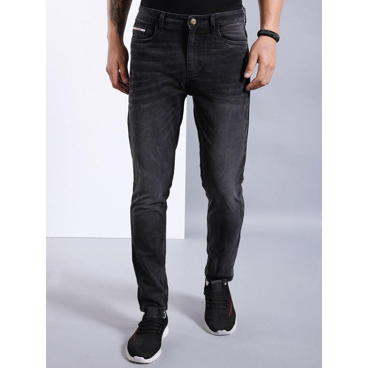 The Indian Garage Co X Styli Men Black Mid Rise Slim Fit Jeans-men-clothing-bottoms-jeans-image-1