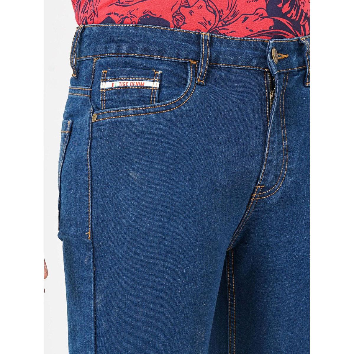 The Indian Garage Co X Styli Men Navy Blue Mid Rise Slim Fit Solid Jeans-men-clothing-bottoms-jeans-image-6