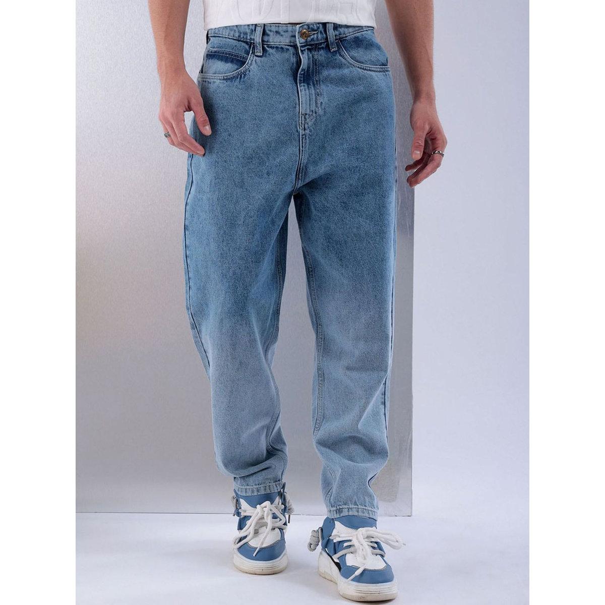 بنطال جينز بقصة واسعة وتفاصيل باهتة-men-clothing-bottoms-jeans-image-1