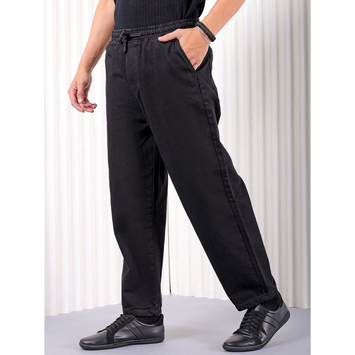 The Indian Garage Co Men Black Mid Rise Relaxed Fit Solid Jeans-men-clothing-bottoms-jeans-image-1