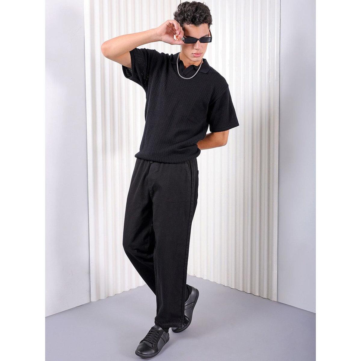 The Indian Garage Co Men Black Mid Rise Relaxed Fit Solid Jeans-men-clothing-bottoms-jeans-image-3