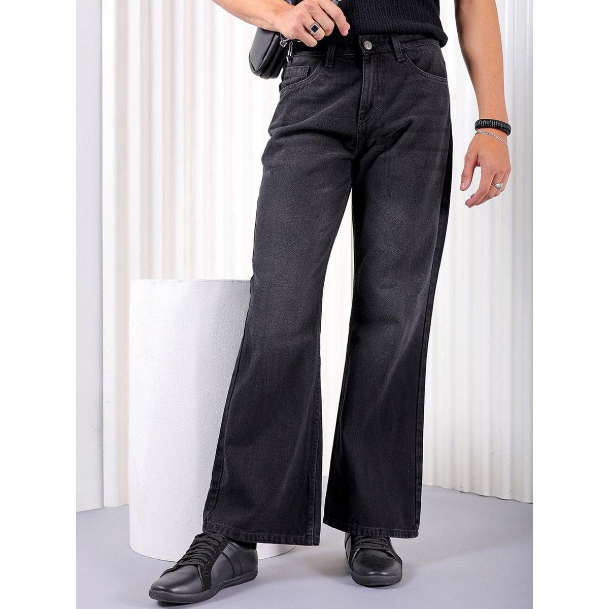 The Indian Garage Co Men Black Mid Rise Bootcut Solid Jeans-men-clothing-bottoms-jeans-image-1