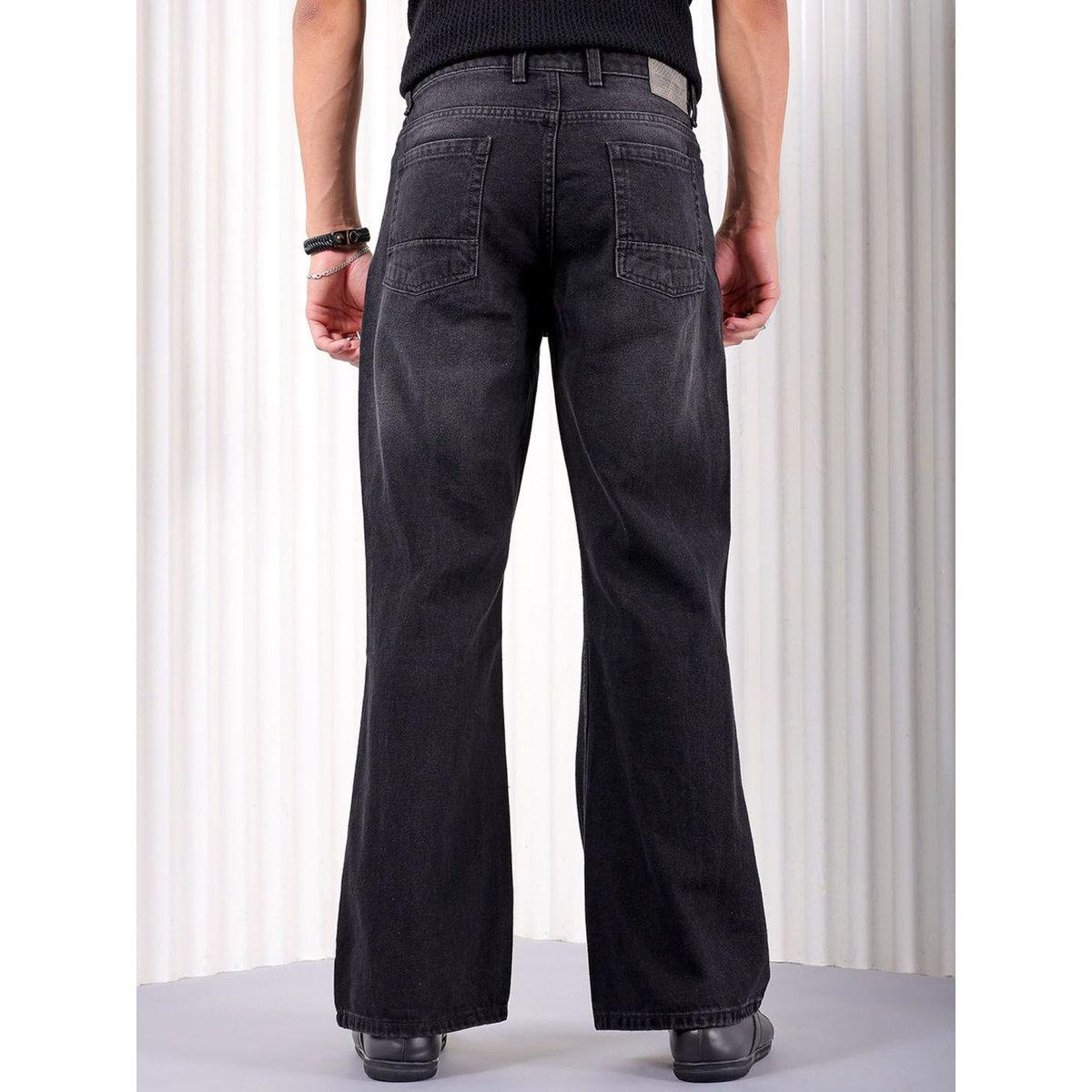The Indian Garage Co Men Black Mid Rise Bootcut Solid Jeans-men-clothing-bottoms-jeans-image-3