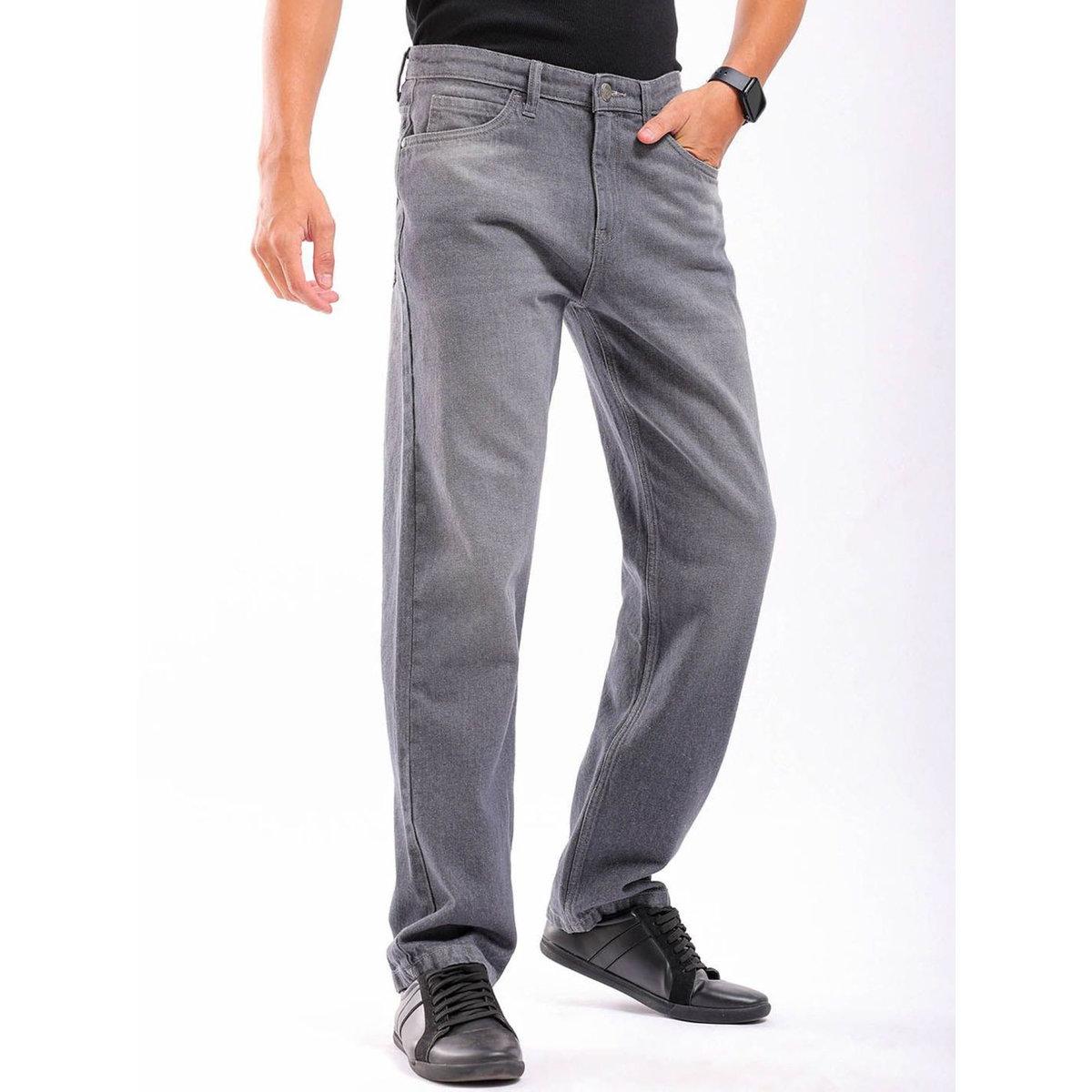 The Indian Garage Co Men Grey Mid Rise Straight Fit Solid Jeans-men-clothing-bottoms-jeans-image-1