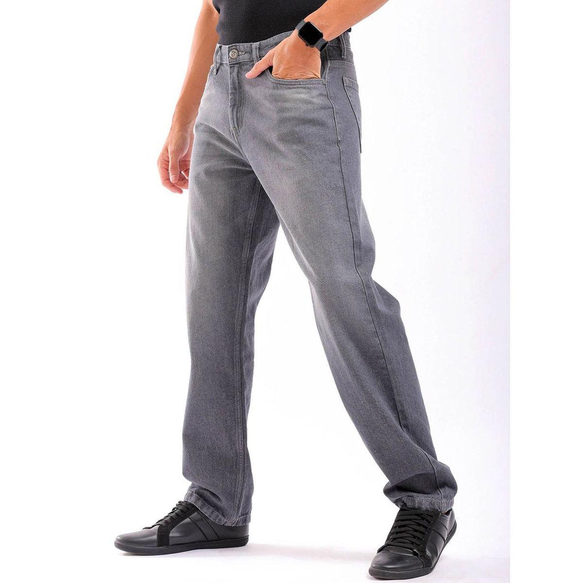 The Indian Garage Co Men Grey Mid Rise Straight Fit Solid Jeans-men-clothing-bottoms-jeans-image-2