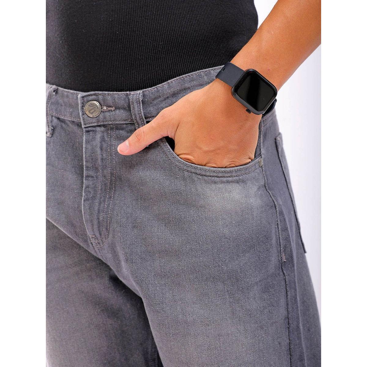 The Indian Garage Co Men Grey Mid Rise Straight Fit Solid Jeans-men-clothing-bottoms-jeans-image-6
