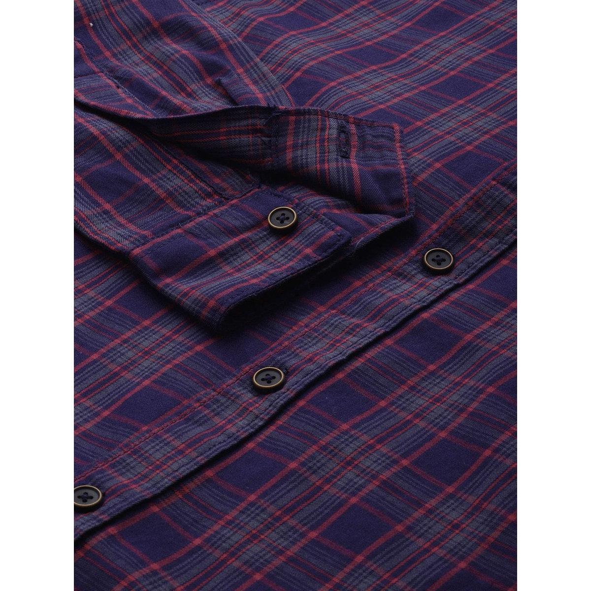 The Indian Garage Co Men Slim Fit Checked Casual Shirt-men-clothing-shirts-image-3