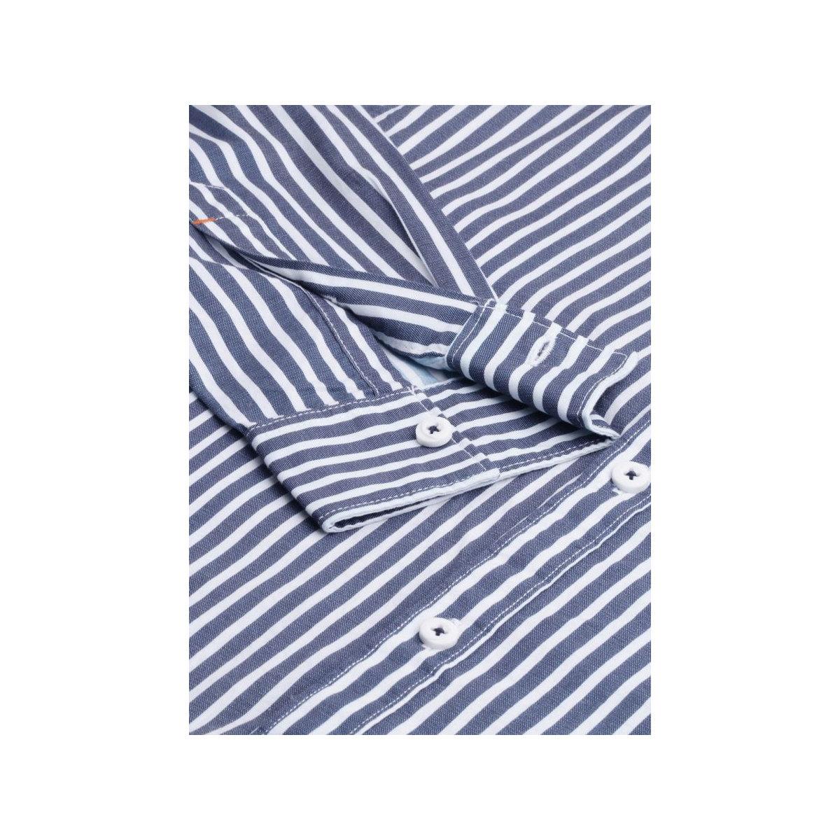 The Indian Garage Co Men Blue Slim Fit Striped Casual Shirt-men-clothing-shirts-image-3