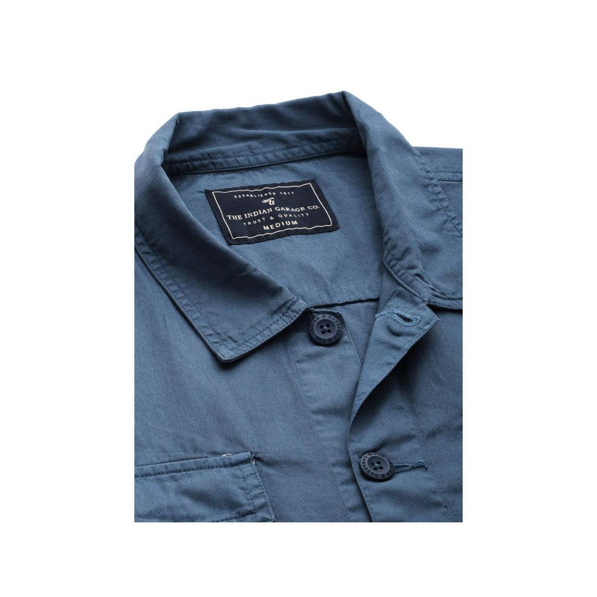 The Indian Garage Co Men Blue Boxy Fit Casual Shirt with Flap Pocket-men-clothing-shirts-image-2