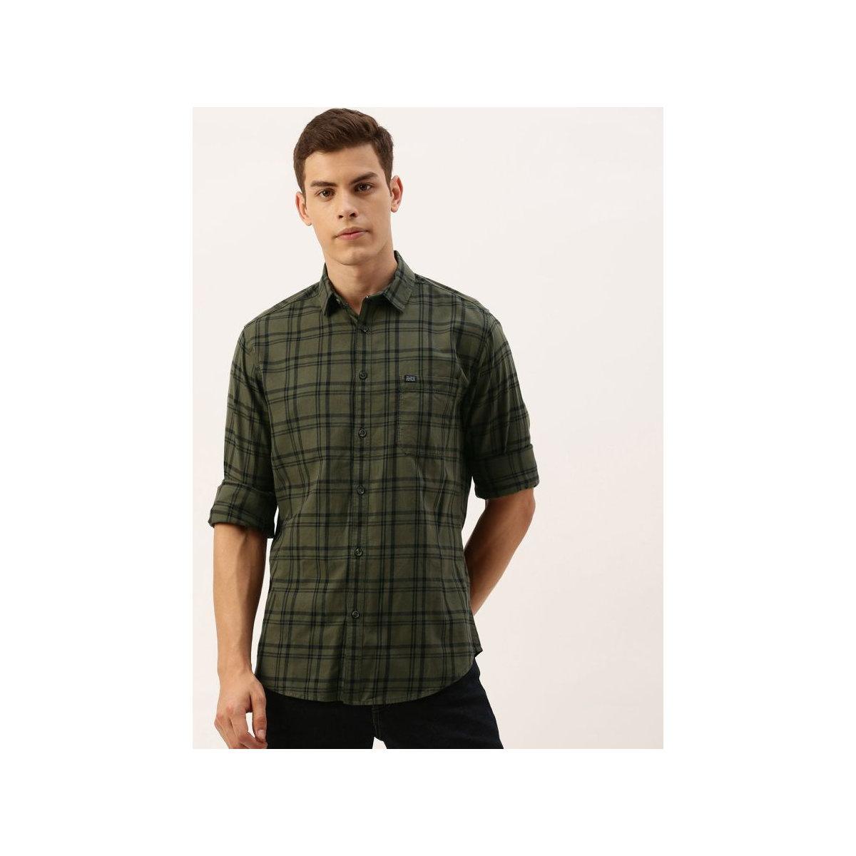 قميص بطبعة مربعات بقصة سليم فيت-men-clothing-shirts-image-1