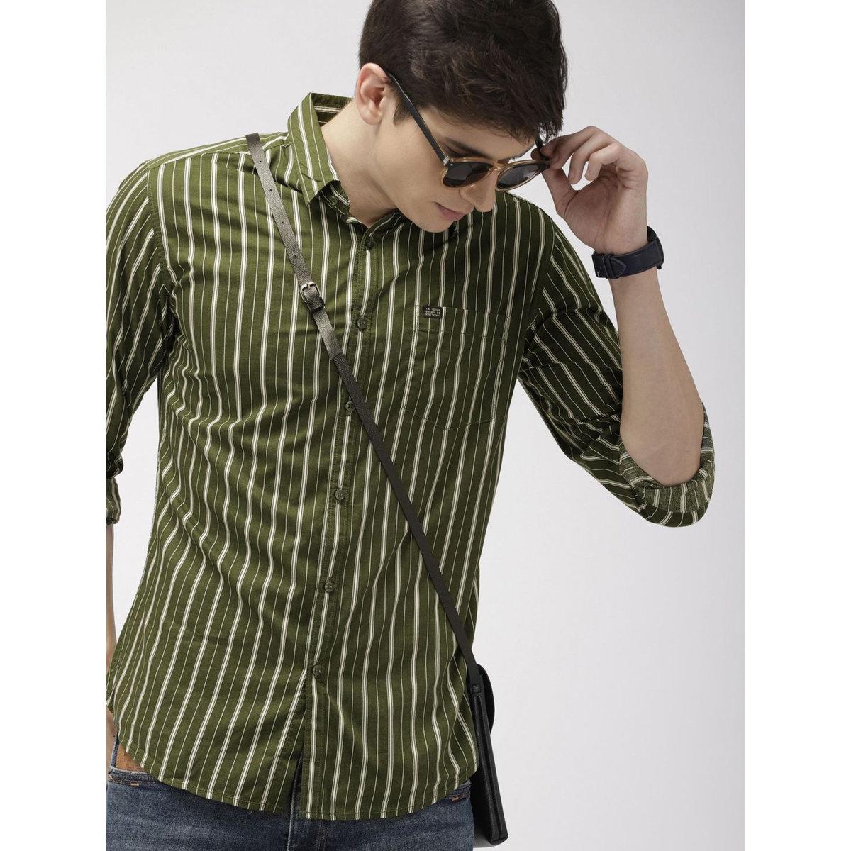 قميص مخطط بقصة سليم فيت-men-clothing-shirts-image-1