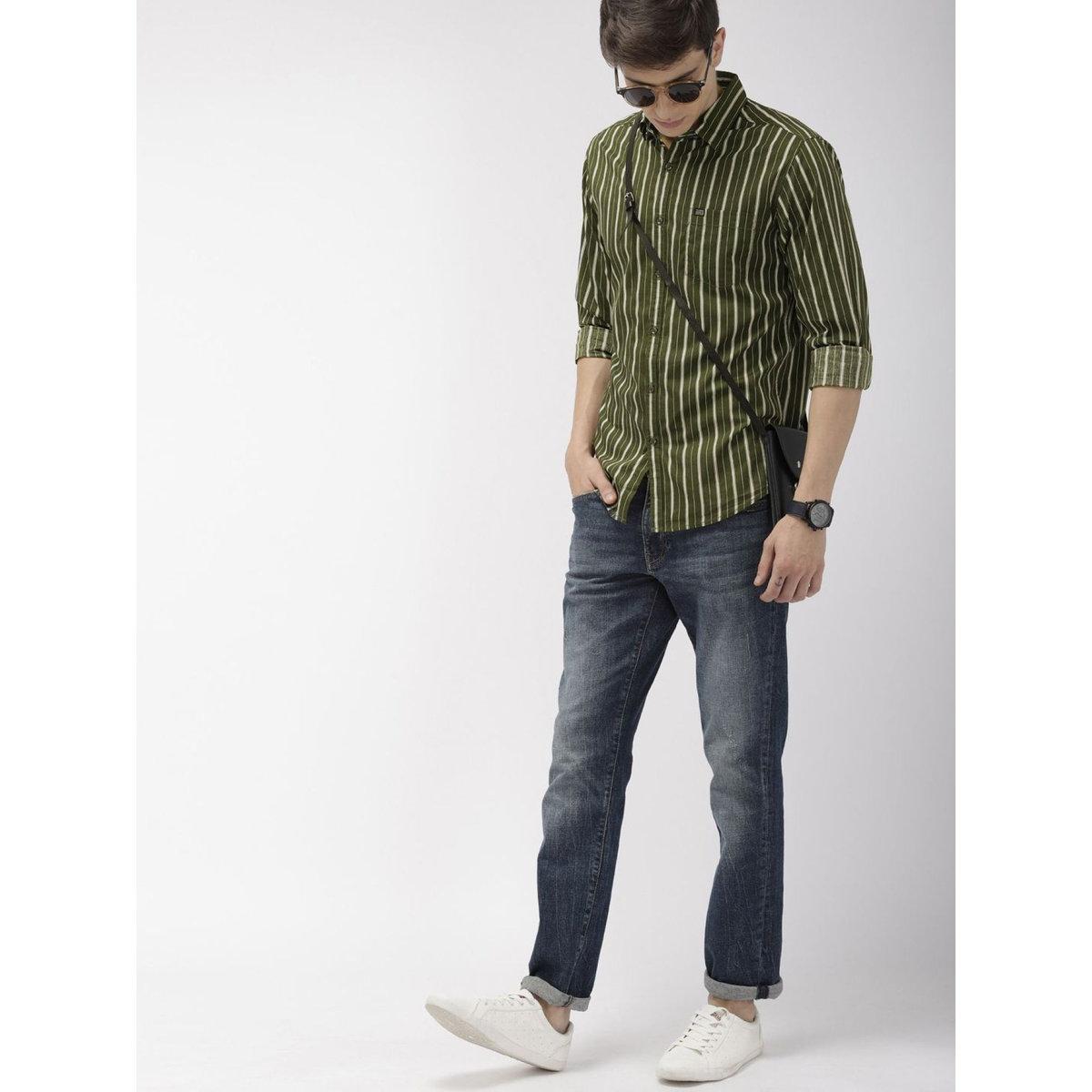 قميص مخطط بقصة سليم فيت-men-clothing-shirts-image-4