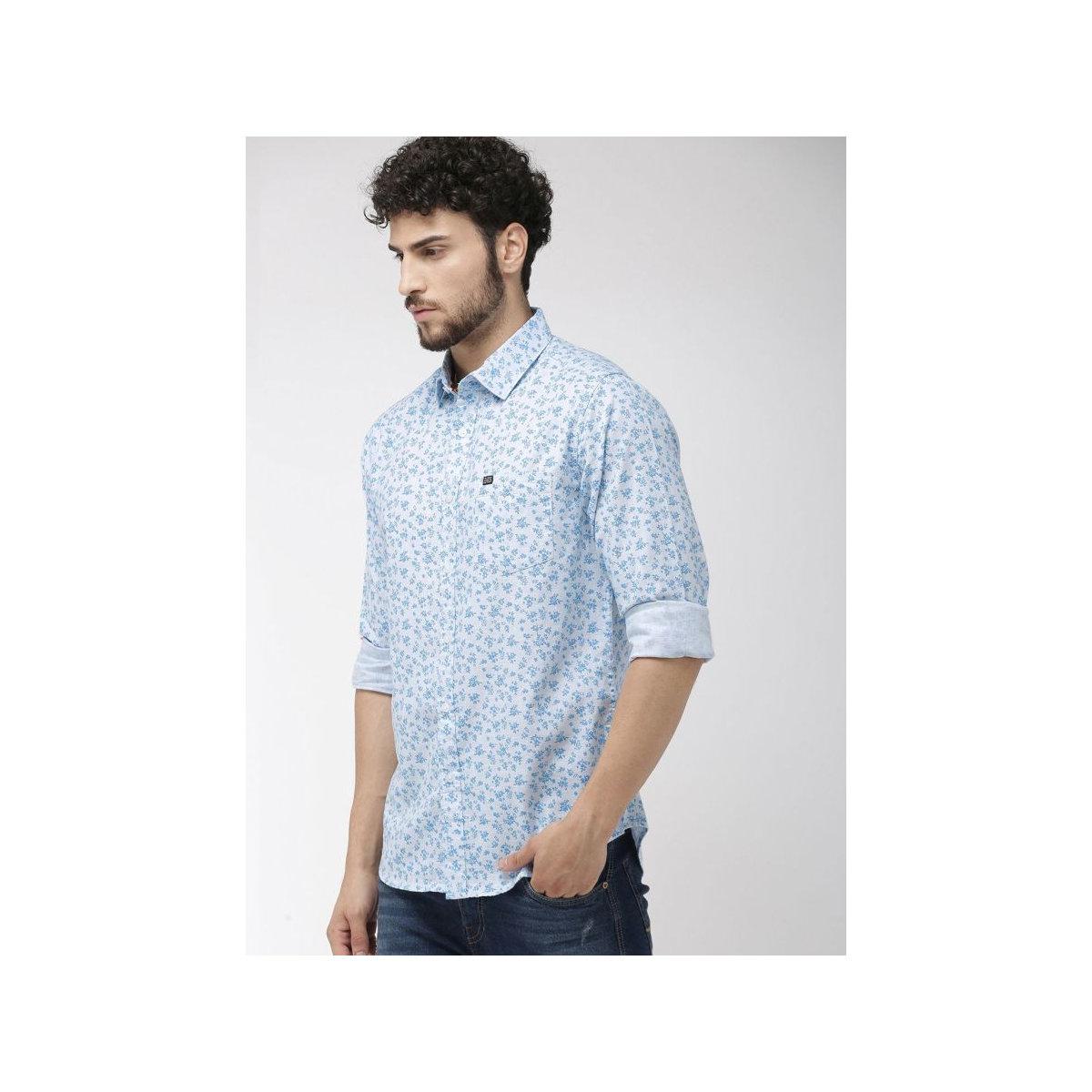The Indian Garage Co X Styli Men Blue Slim Fit Floral Shirt-men-clothing-shirts-image-3