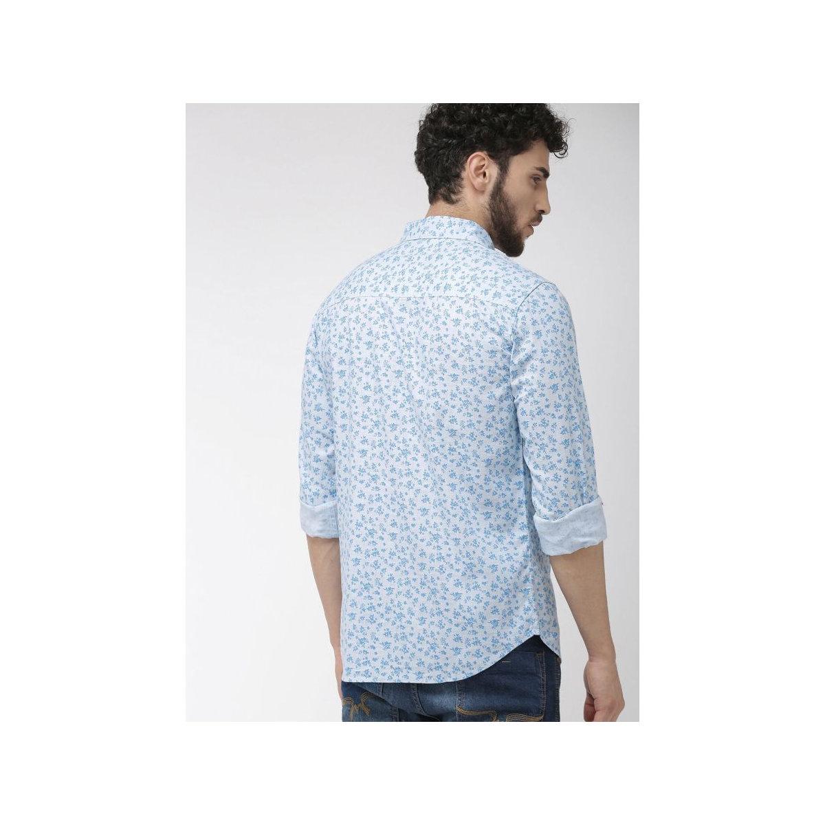 The Indian Garage Co X Styli Men Blue Slim Fit Floral Shirt-men-clothing-shirts-image-5