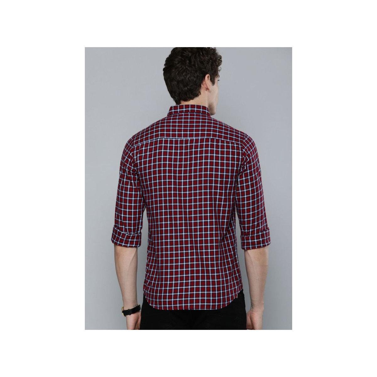 The Indian Garage Co X Styli Men Red Checkered Button-Down Collar Shirt-men-clothing-shirts-image-4