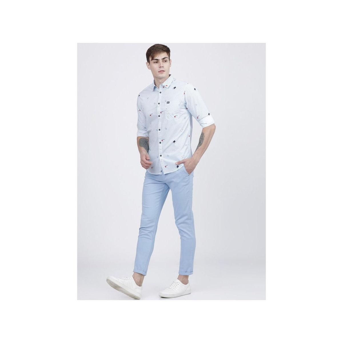 The Indian Garage Co X Styli Men Blue Slim Fit Striped Casual Shirt-men-clothing-shirts-image-4