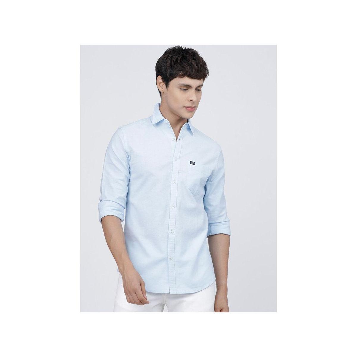 The Indian Garage Co X Styli Men Light Blue Slim Fit Casual Shirt-men-clothing-shirts-image-1