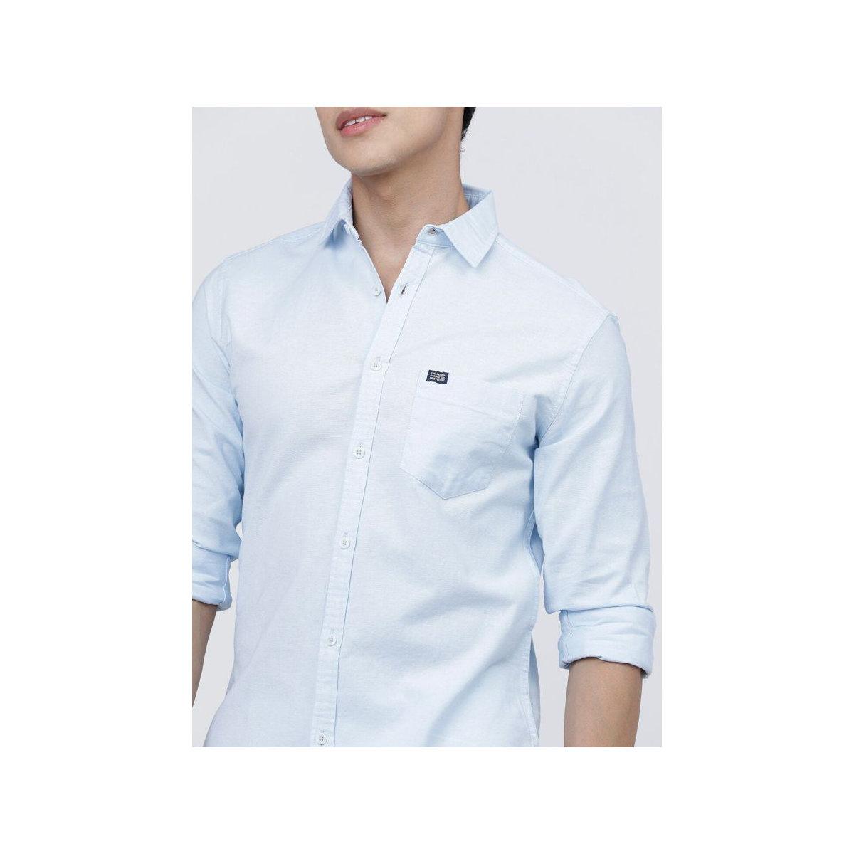 The Indian Garage Co X Styli Men Light Blue Slim Fit Casual Shirt-men-clothing-shirts-image-2