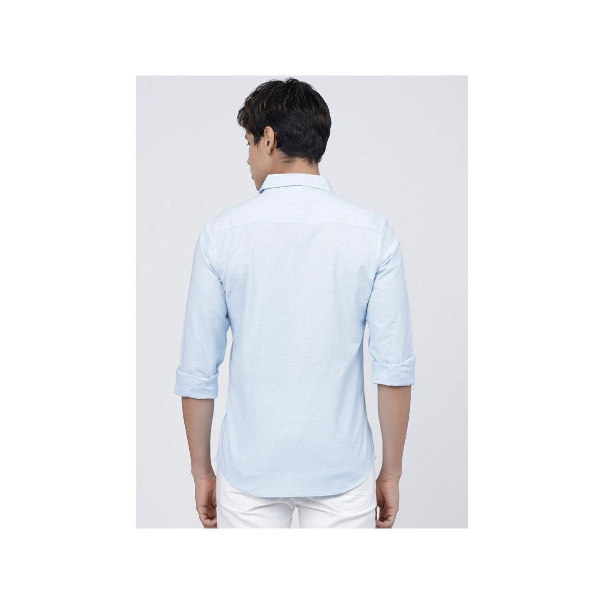The Indian Garage Co X Styli Men Light Blue Slim Fit Casual Shirt-men-clothing-shirts-image-4