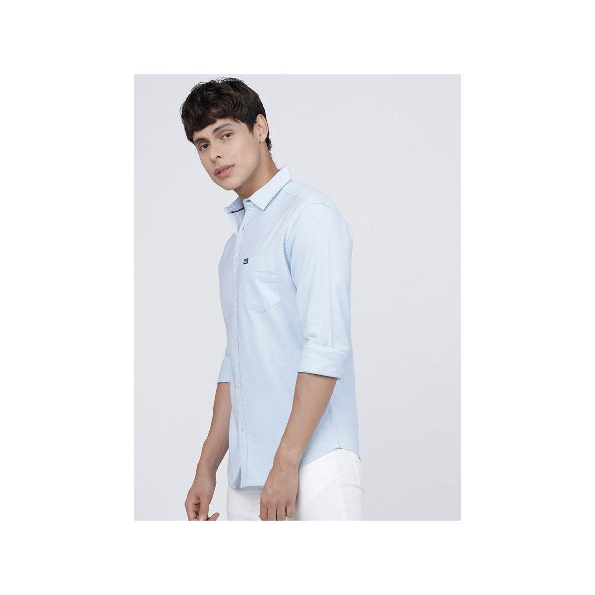 The Indian Garage Co X Styli Men Light Blue Slim Fit Casual Shirt-men-clothing-shirts-image-5