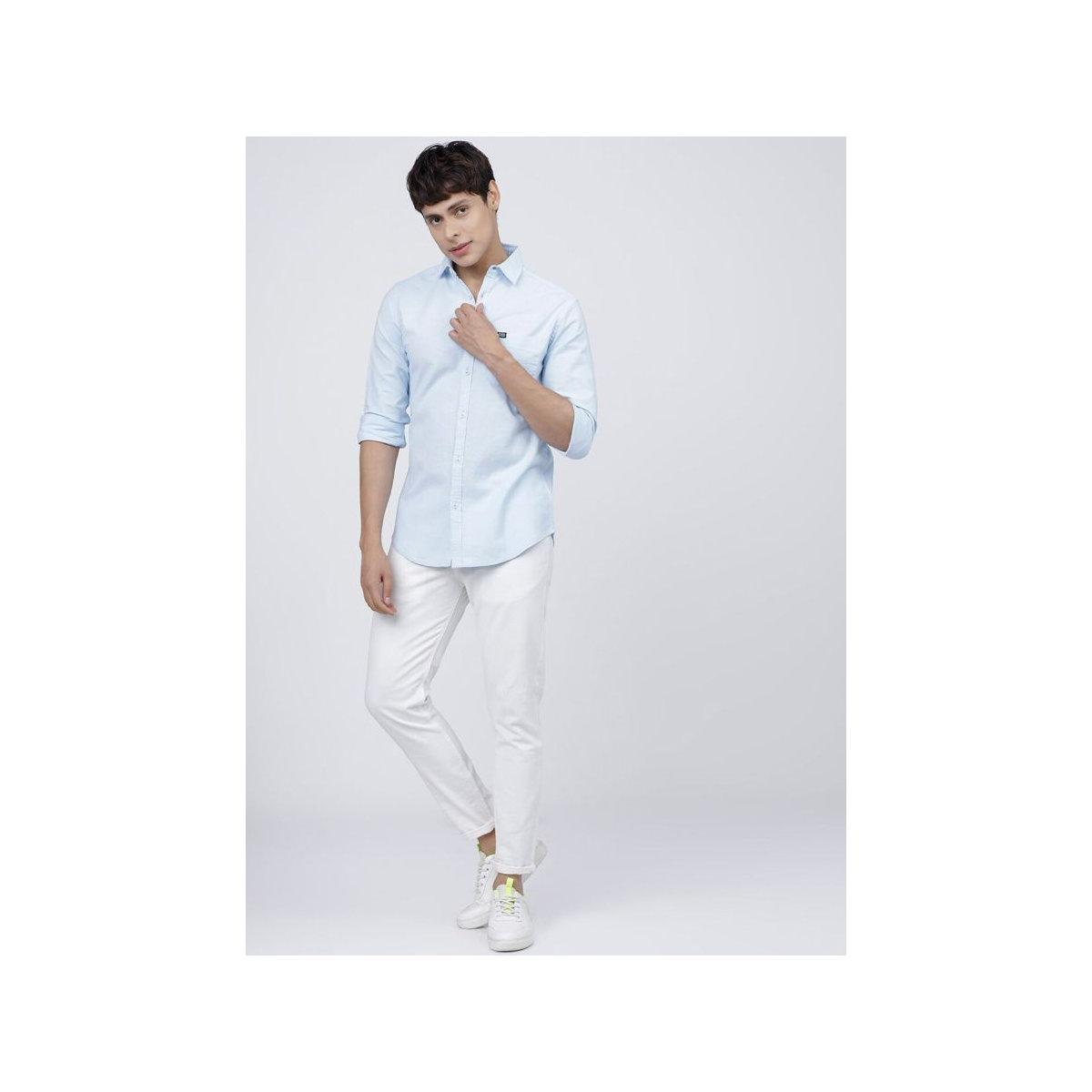 The Indian Garage Co X Styli Men Light Blue Slim Fit Casual Shirt-men-clothing-shirts-image-6