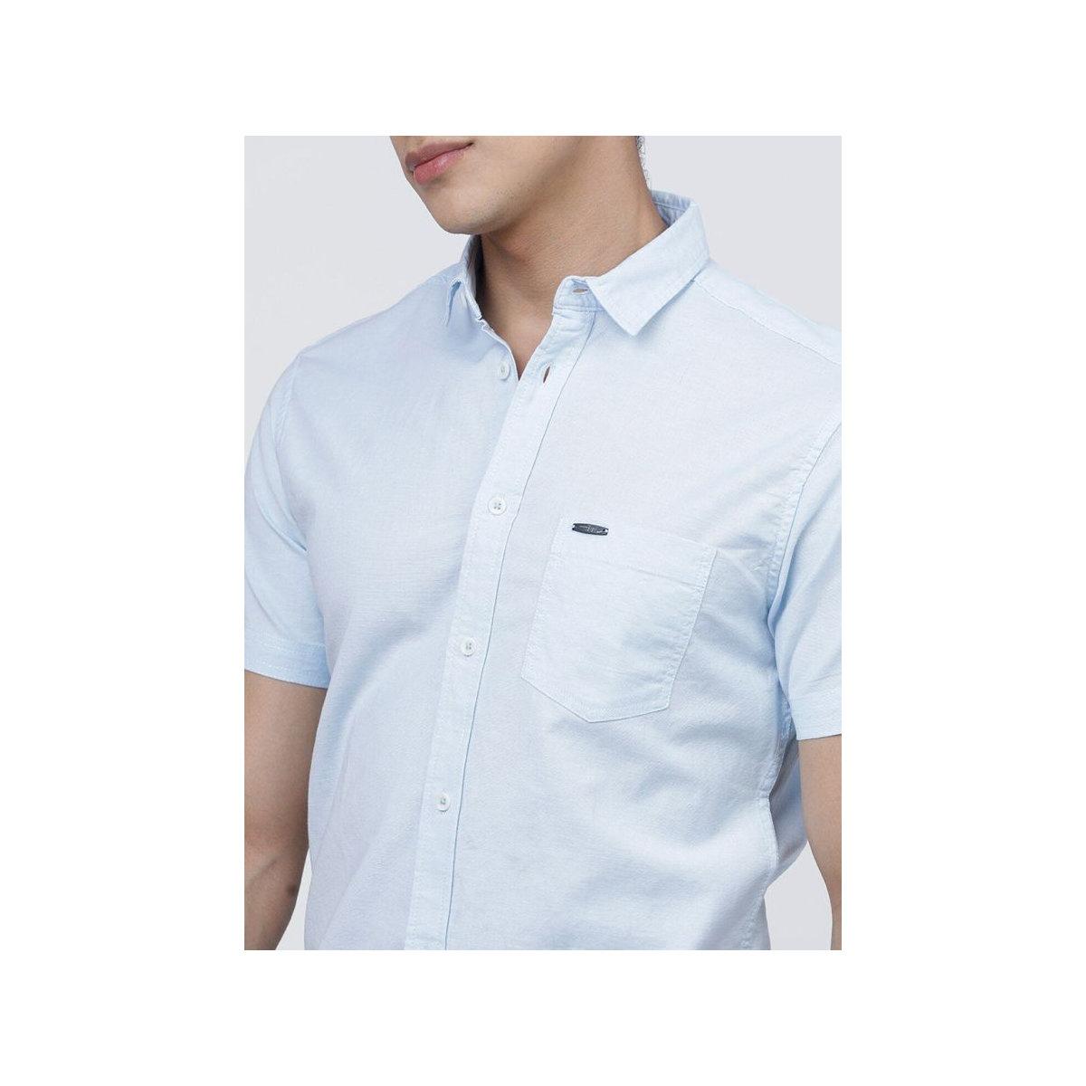 The Indian Garage Co X Styli Men Light Blue Slim Fit Casual Shirt-men-clothing-shirts-image-2