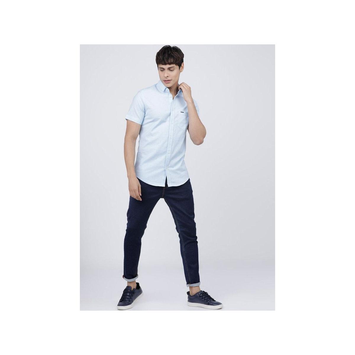 The Indian Garage Co X Styli Men Light Blue Slim Fit Casual Shirt-men-clothing-shirts-image-6