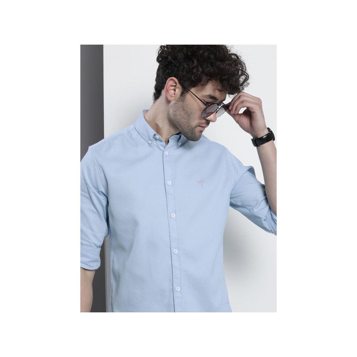 The Indian Garage Co X Styli Men Blue Slim Fit Casual Shirt-men-clothing-shirts-image-1