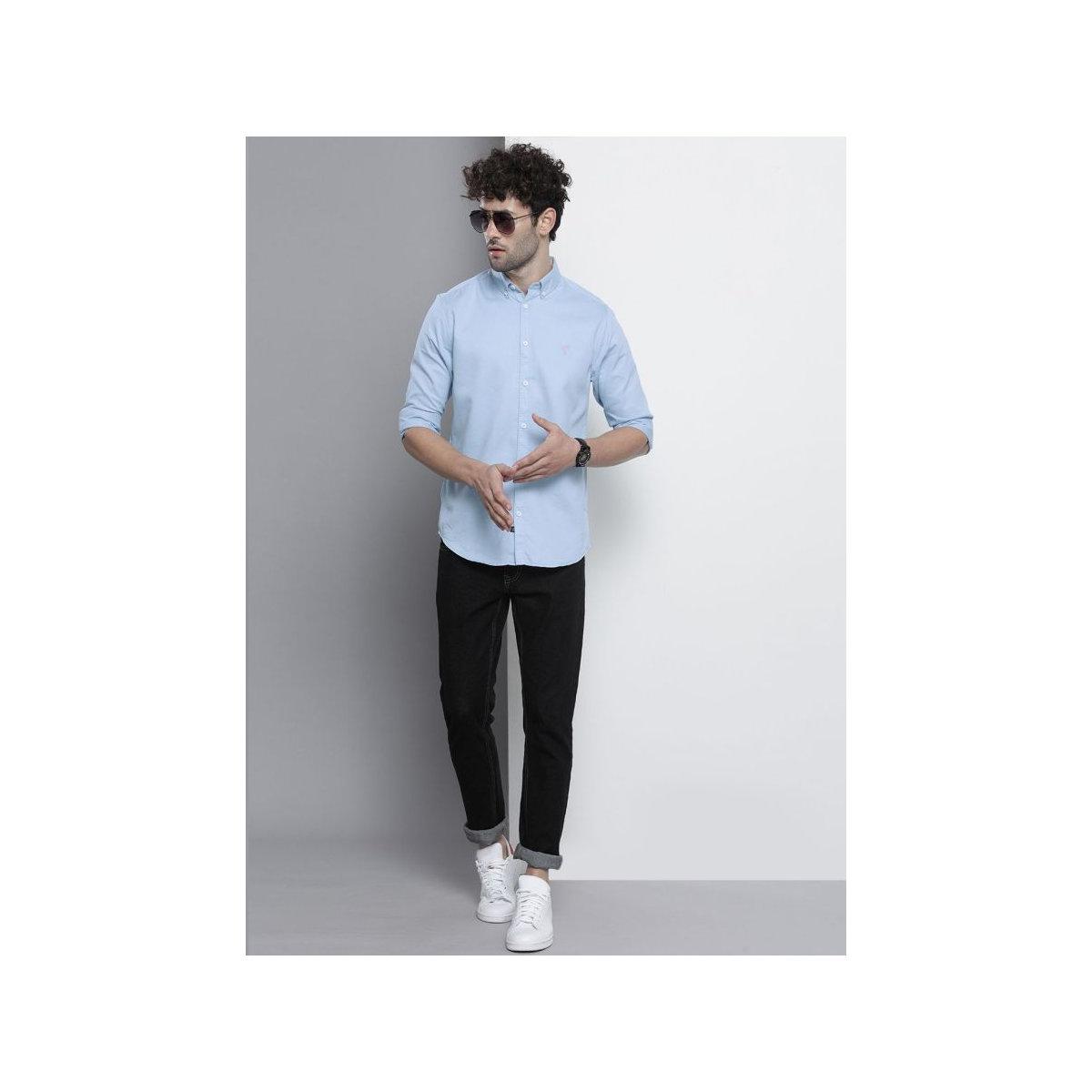 The Indian Garage Co X Styli Men Blue Slim Fit Casual Shirt-men-clothing-shirts-image-5