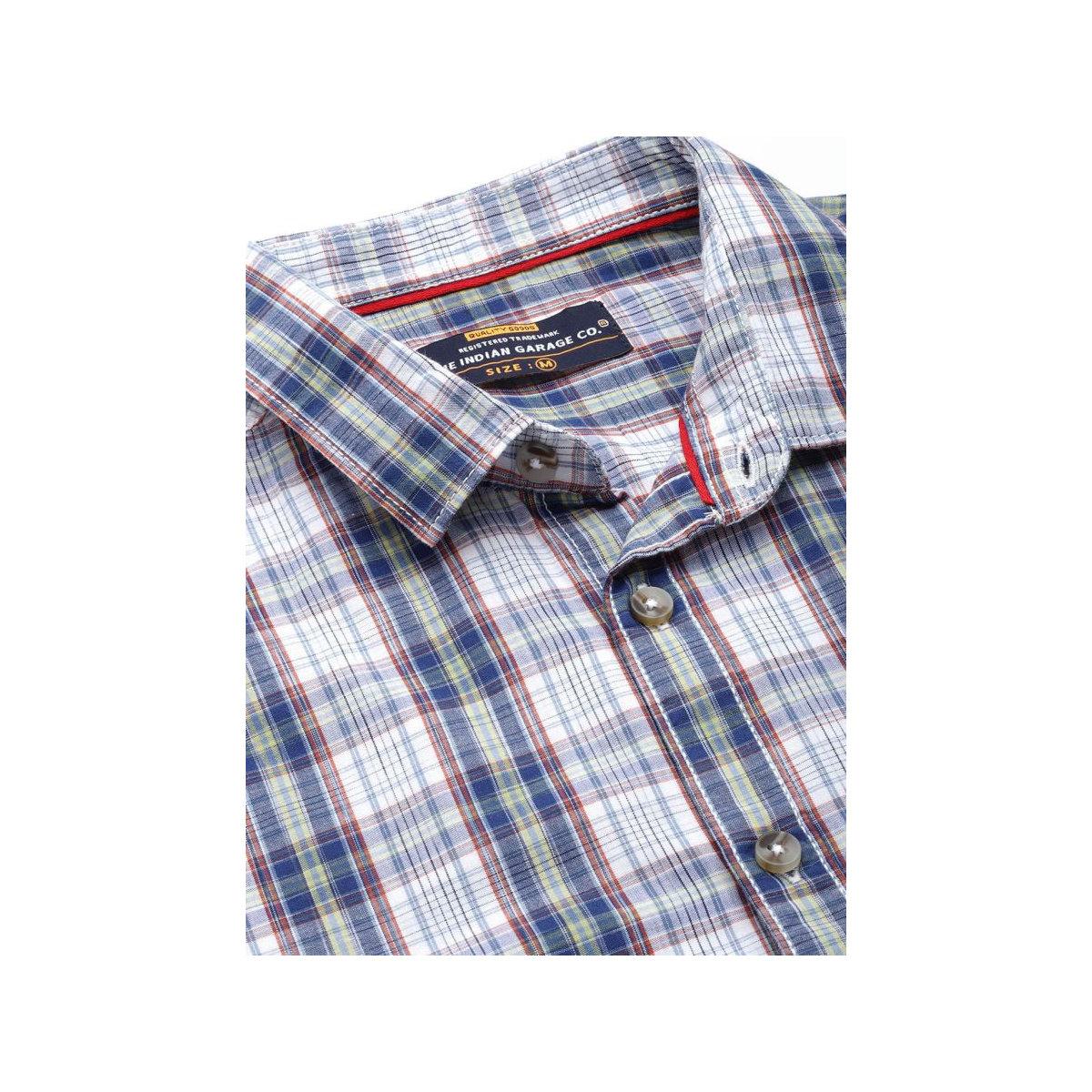 The Indian Garage Co X Styli Men White Slim Fit Checked Casual Shirt-men-clothing-shirts-image-2