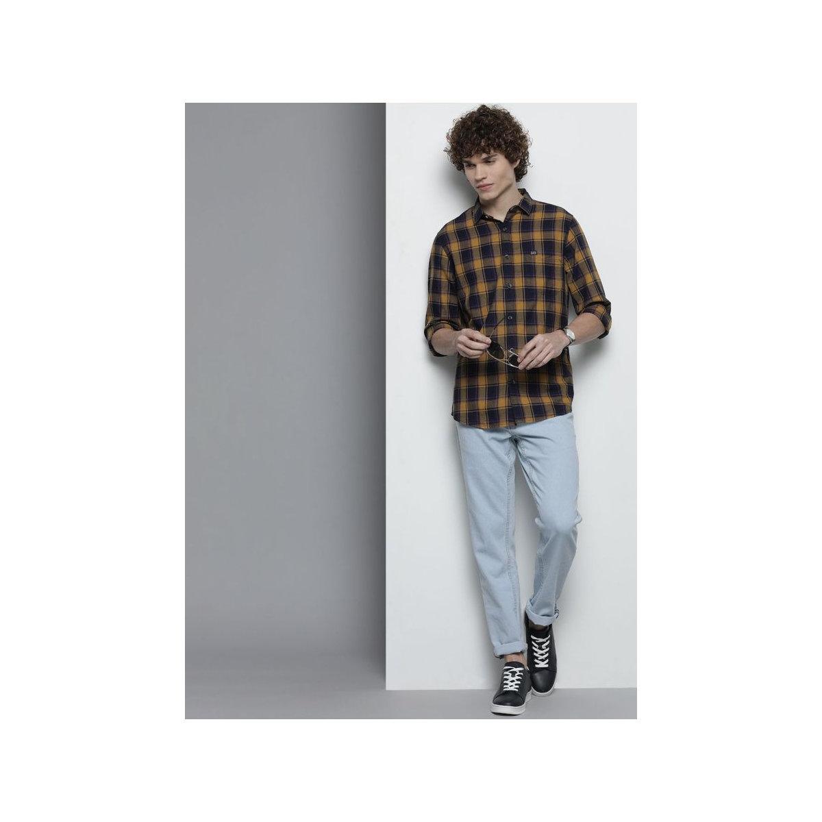 قميص بطبعة مربعات بقصة سليم فيت-men-clothing-shirts-image-5