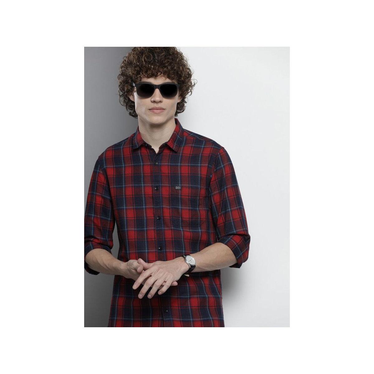 قميص بطبعة مربعات بقصة سليم فيت-men-clothing-shirts-image-1