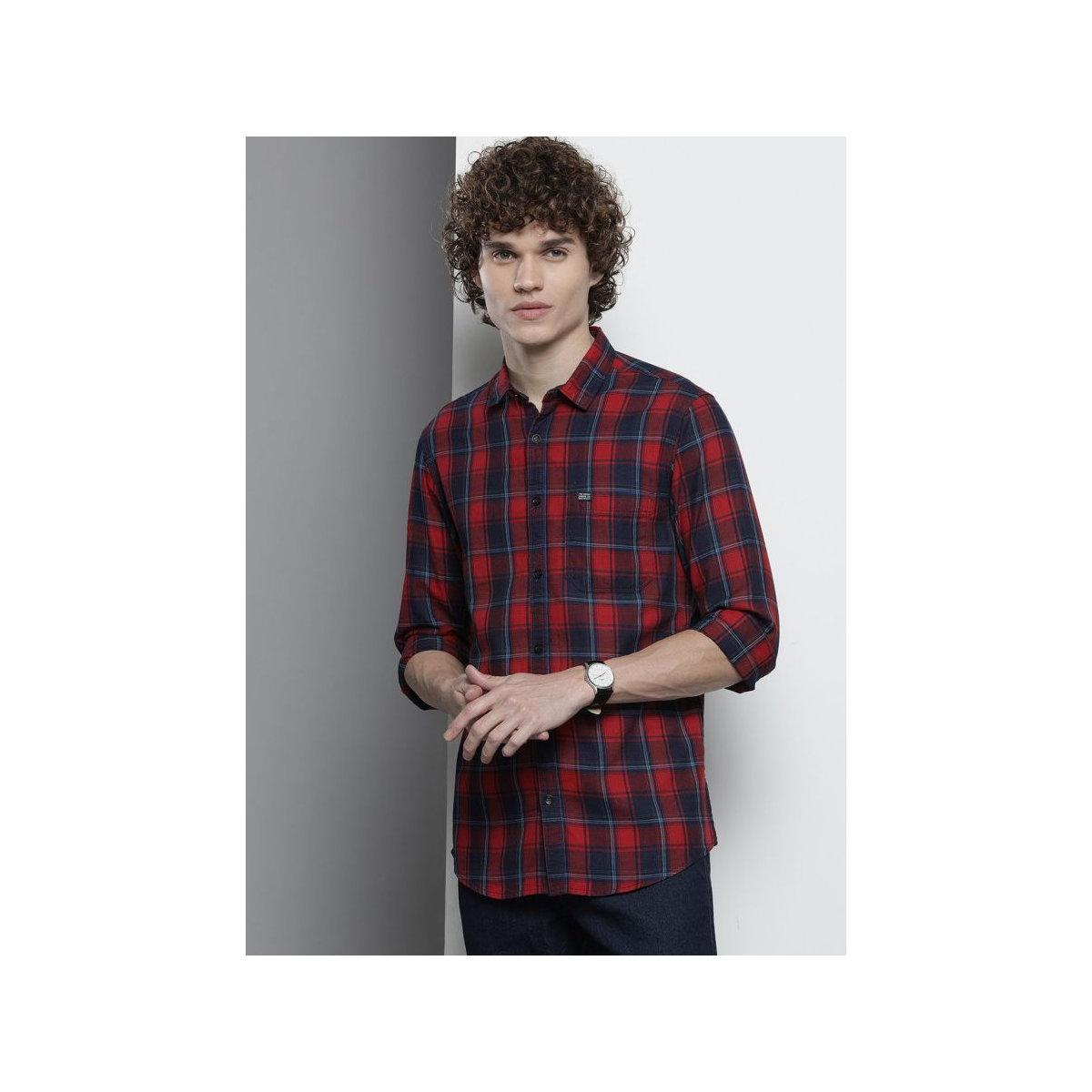 قميص بطبعة مربعات بقصة سليم فيت-men-clothing-shirts-image-4