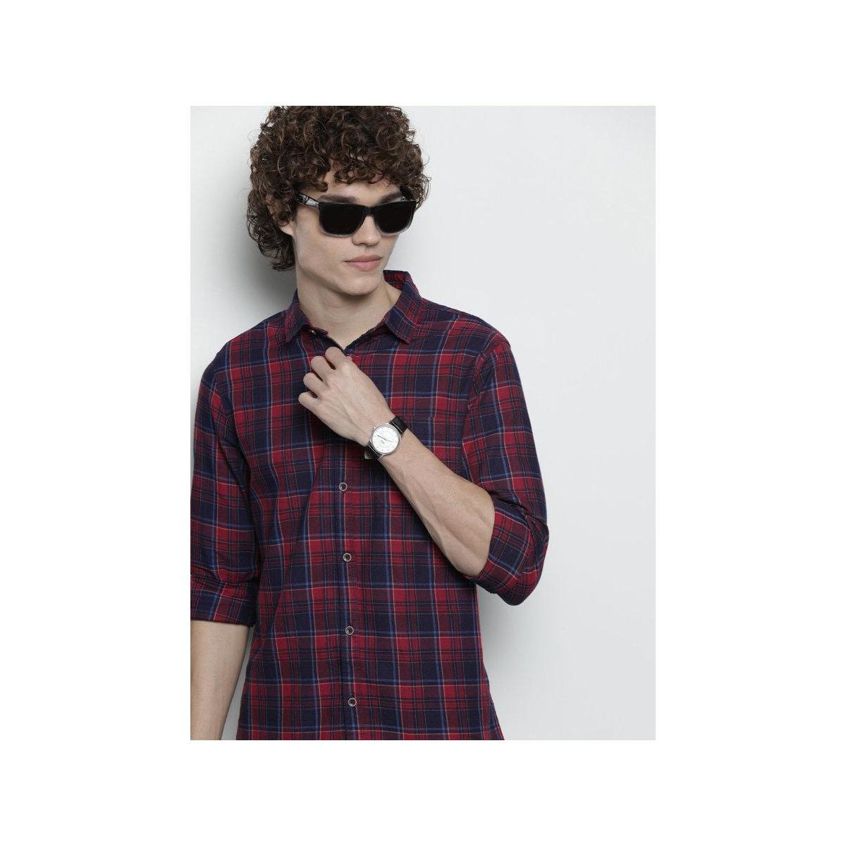 The Indian Garage Co X Styli Men Slim Fit Plaid Shirt-men-clothing-shirts-image-1