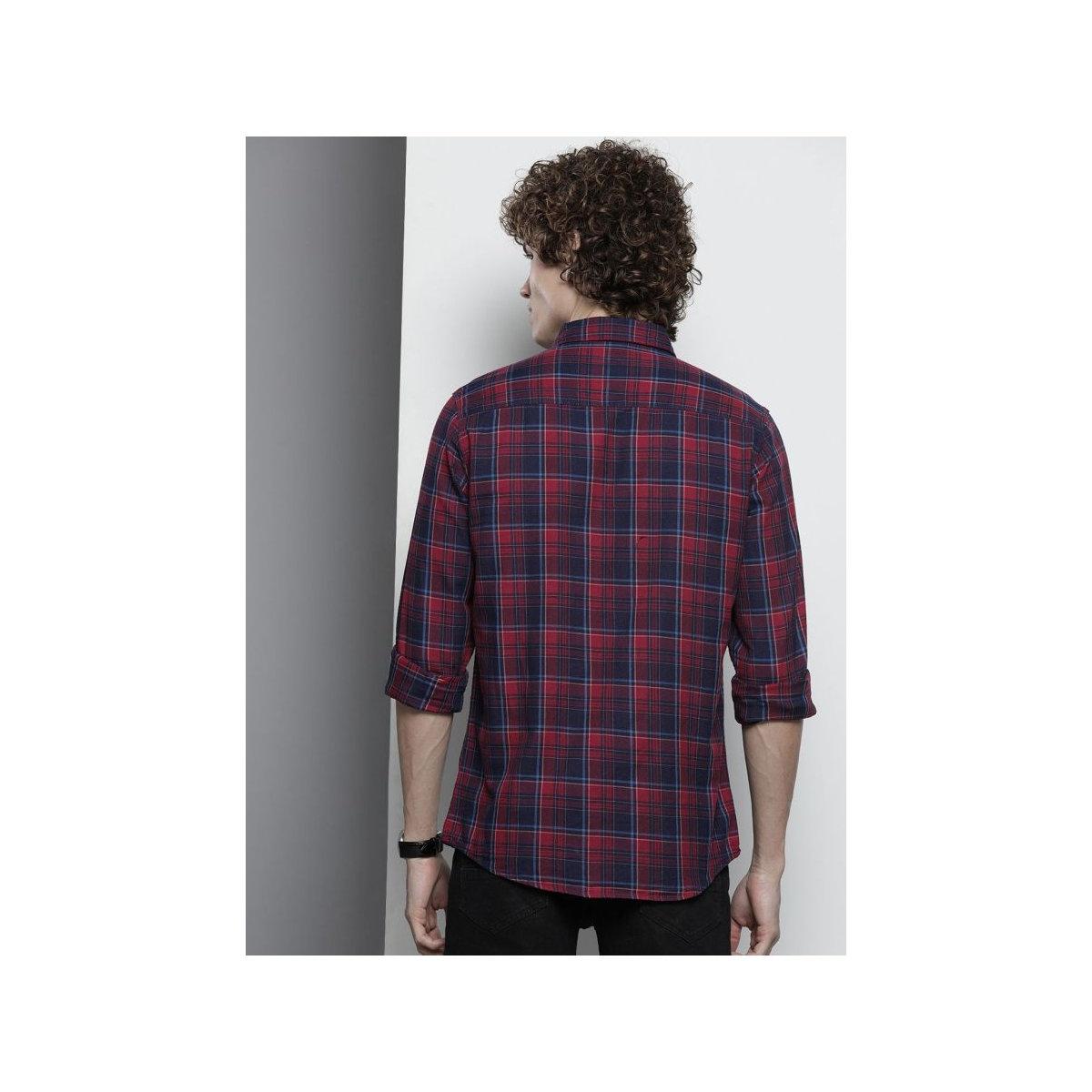 The Indian Garage Co X Styli Men Slim Fit Plaid Shirt-men-clothing-shirts-image-3