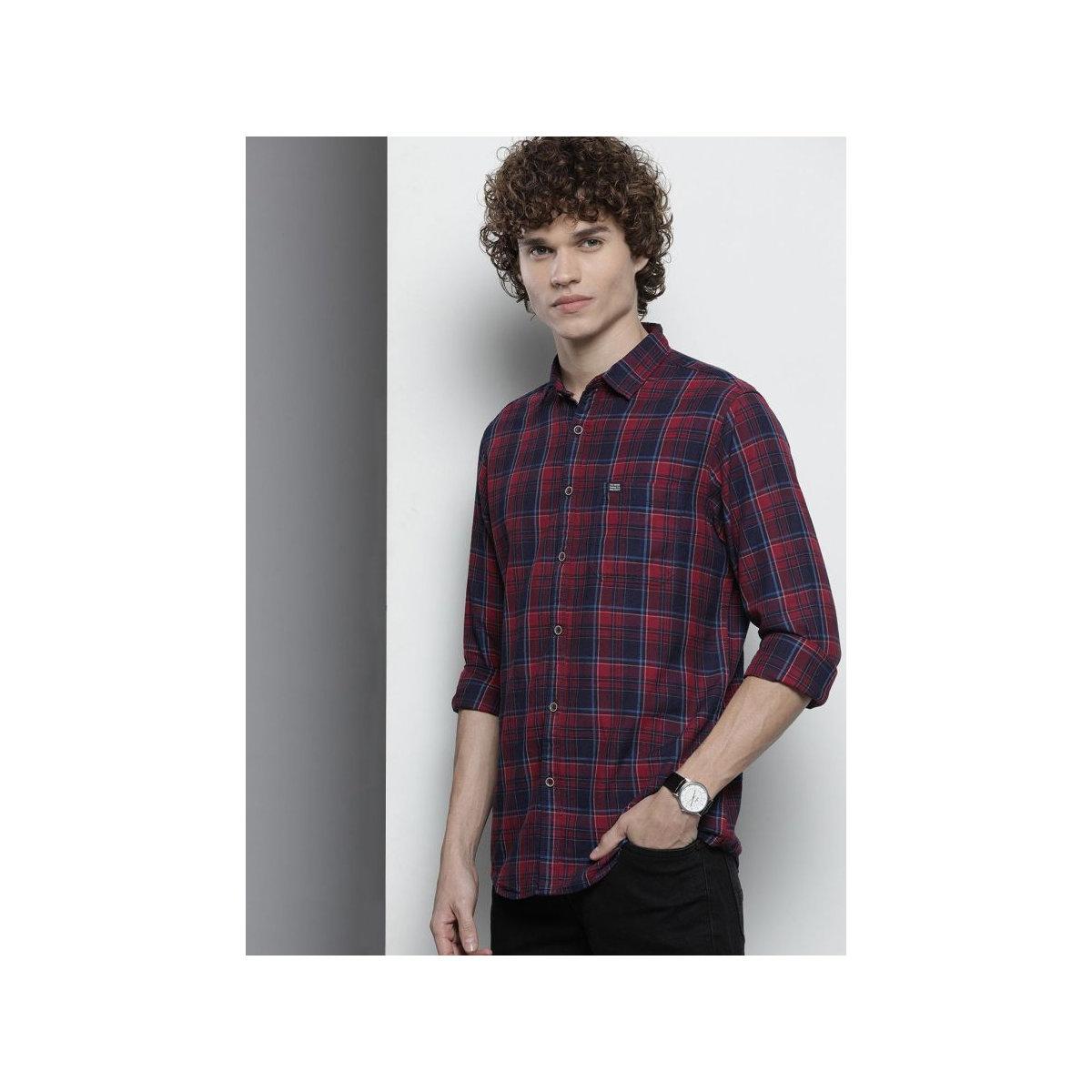 The Indian Garage Co X Styli Men Slim Fit Plaid Shirt-men-clothing-shirts-image-4