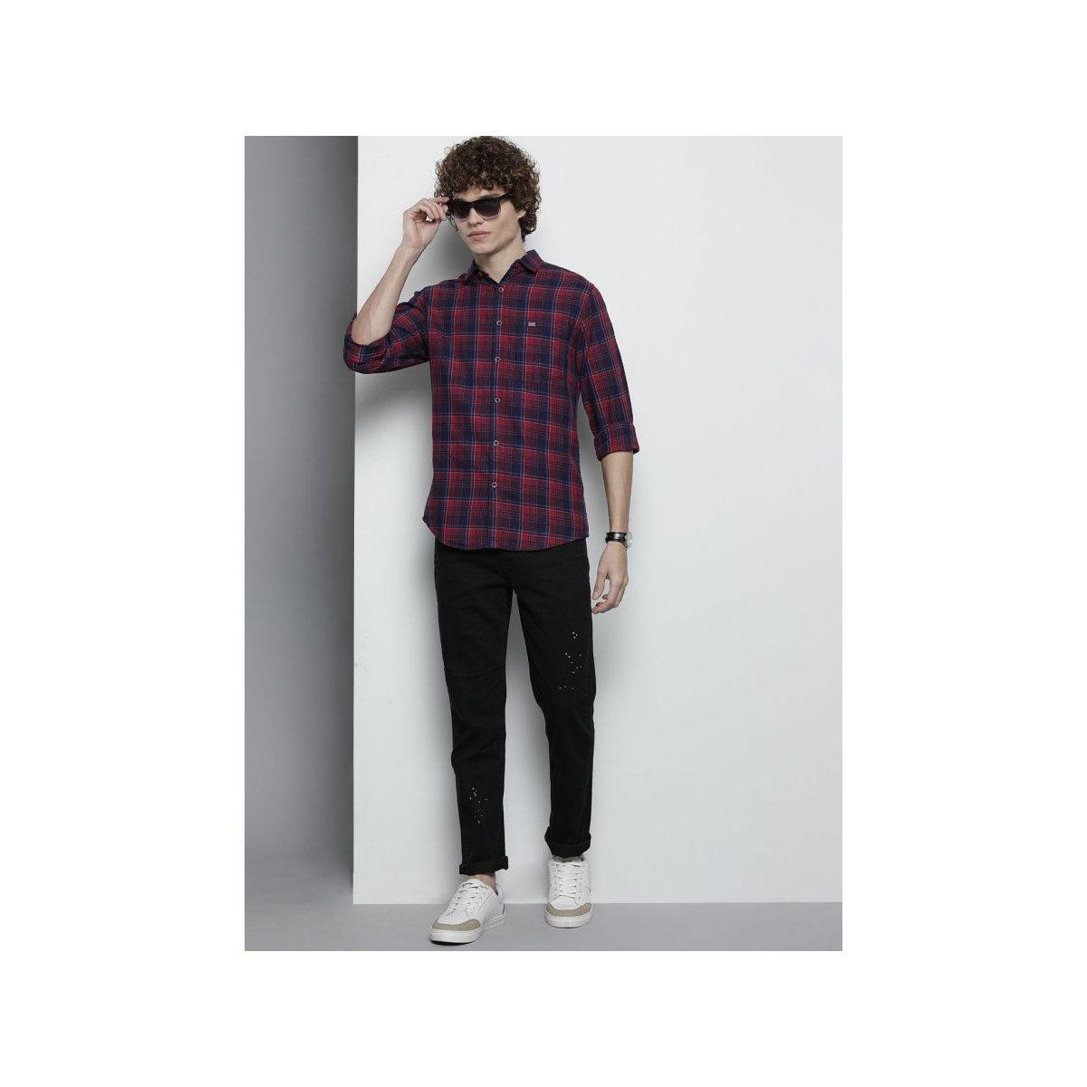 The Indian Garage Co X Styli Men Slim Fit Plaid Shirt-men-clothing-shirts-image-5