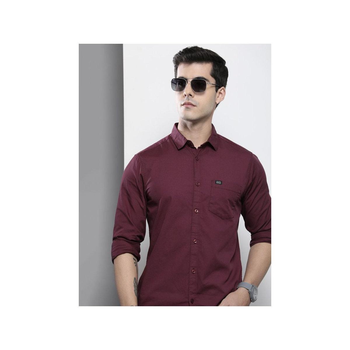 قميص سادة بقصة سليم فيت-men-clothing-shirts-image-1