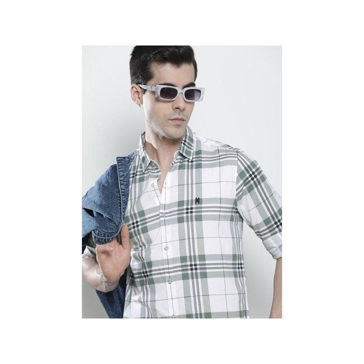 The Indian Garage Co X Styli Men White Checked Casual Shirt-men-clothing-shirts-image-1