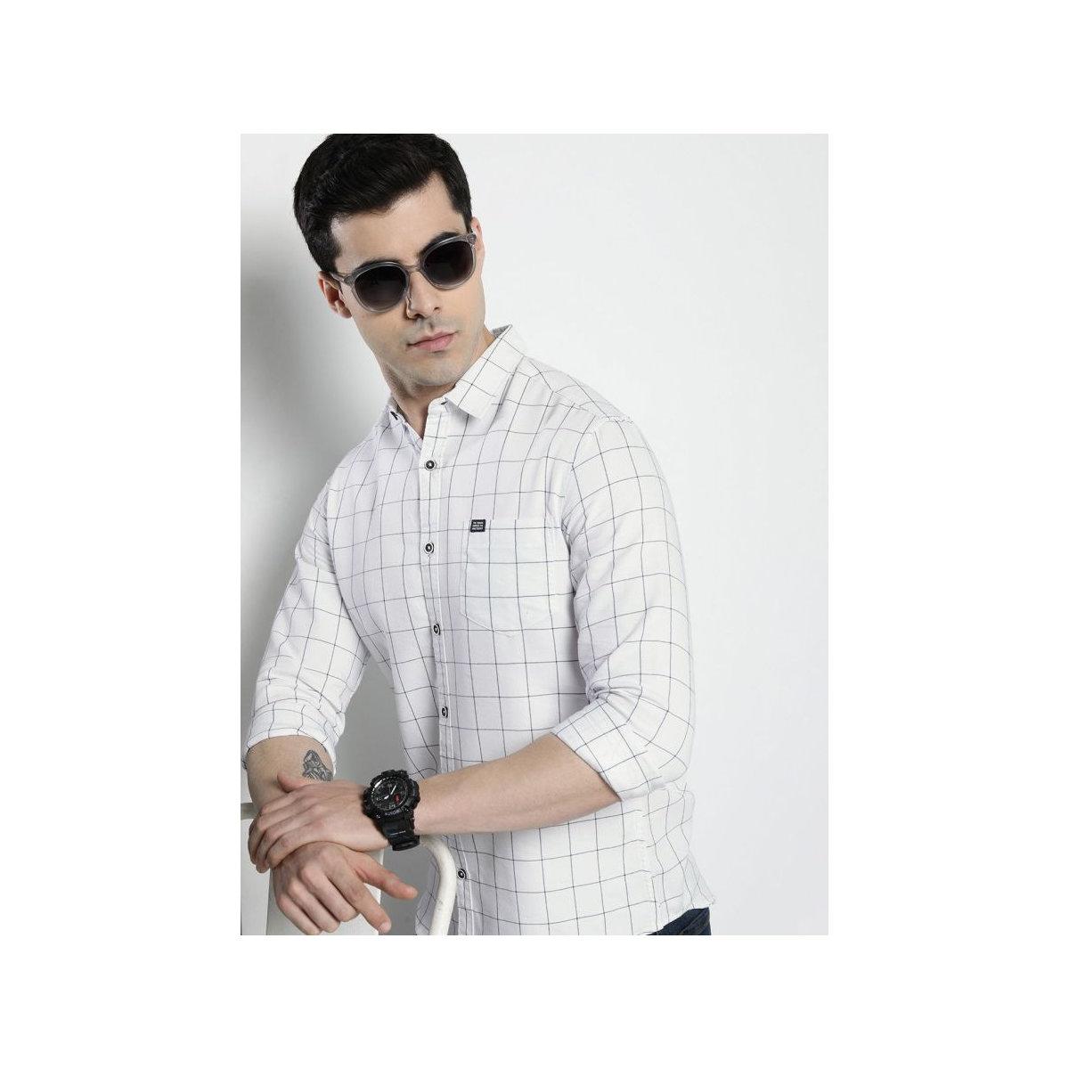 قميص بطبعة مربعات بقصة سليم فيت-men-clothing-shirts-image-1